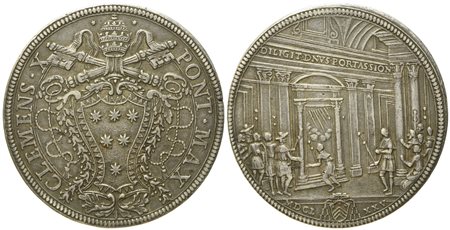 STATO PONTIFICIO. Roma. Clemente X (1670 - 1676). Piastra 1675 "Giubileo". Ag (31,79 g; 44,1 mm)