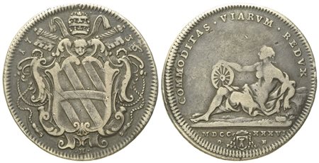 STATO PONTIFICIO. Roma. Clemente XII (1730 - 1740). Testone 1736. Ag (8,22 g; 31,2 mm)