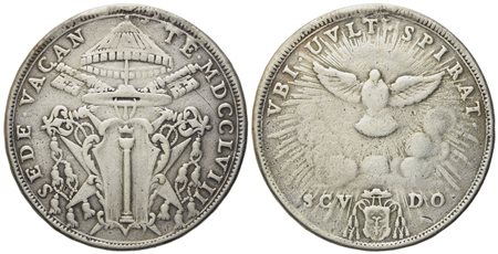 STATO PONTIFICIO. Roma. Sede vacante (1758). Scudo 1758. Ag (27,50 g; 40,4 mm)