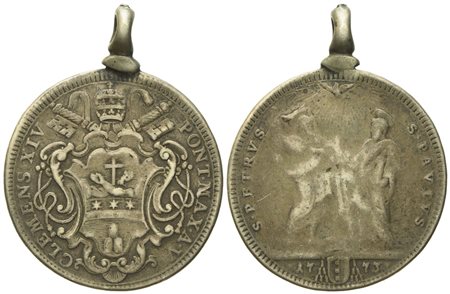 STATO PONTIFICIO. Roma. Clemente XIV (1769 - 1775). Testone 1773. Ag (8,26 g; 30,73 mm).