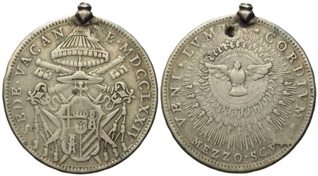 STATO PONTIFICIO. Roma. Sede Vacante 1774. Mezzo scudo 1774. Ag (13,06 g; 34,64 mm).