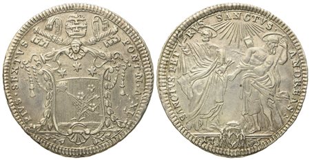 STATO PONTIFICIO. Roma. Pio VI (1775 - 1799). Testone 1785. Ag (7,86 g; 30,6 mm)