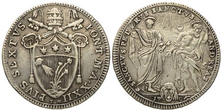 STATO PONTIFICIO. Roma. Pio VI (1775 - 1799). Testone 1796. Ag (7,85 g; 30,07 m).