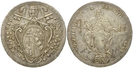 STATO PONTIFICIO. Roma. Pio VII (1800 - 1823). Scudo 1802, anno III. Ag (26,45 g; 41,5 mm)