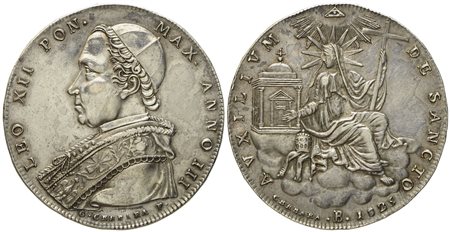 STATO PONTIFICIO. Bologna. Leone XII. Scudo 1825, anno III. Ag (26,36 g; 40,6 mm)