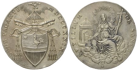 STATO PONTIFICIO. Bologna. Sede Vacante 1829. Scudo 1829. Ag (26,3 g; 41,3 mm)