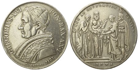 STATO PONTIFICIO. Roma. Gregorio XVI (1831 - 1846). Scudo 1831. Ag (26,38 g; 37,68 mm).