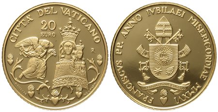 VATICANO. Francesco (2013-). 20 Euro "Ponticio Santuario della Santa Casa di Loreto" Anno IV (2016). Au (6 g; 21 mm). Proof