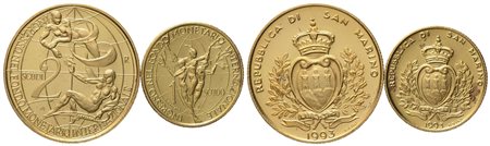 SAN MARINO. 1 e 2 scudi 1993, dittico. Au 900 (9,67 g)