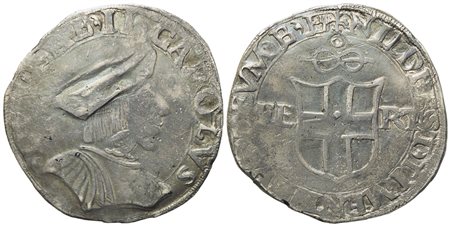 SAVOIA. Carlo II il Buono (1504-1553). Testone. Ag (9,25 g; 29,0 mm)