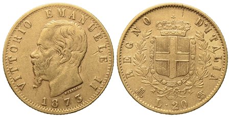 REGNO D'ITALIA. Milano. Vittorio Emanuele II (1861 - 1878). 20 lire 1873. AU (6,45 g; 21 mm)