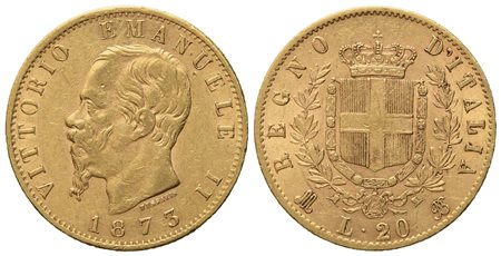 REGNO D'ITALIA. Milano. Vittorio Emanuele II (1861 - 1878). 20 lire 1873. Au (6,45 g; 21 mm)