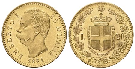 REGNO D'ITALIA. Umberto I (1878 - 1900). 20 lire 1881. Au (6,45 g; 20,9 mm)