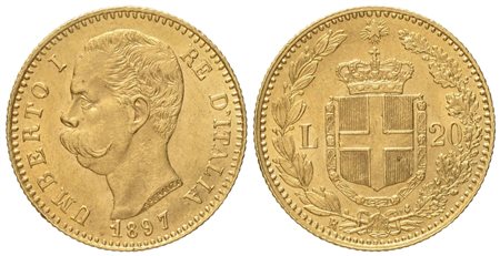 REGNO D'ITALIA. Umberto I (1878-1900). 20 Lire 1897. Au (6,45 G; 21 mm)