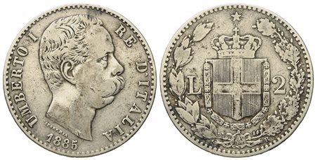 REGNO D'ITALIA. Umberto I (1878-1900). 2 Lire 1885. Ag (9,78 g; 26,8 mm)