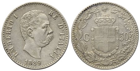 REGNO D'ITALIA. Umberto I (1878-1900). 50 centesimi 1889. Ag (2,51 g; 18,21 mm) 