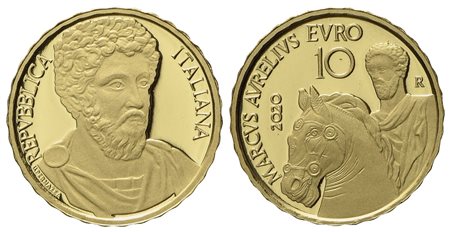 REPUBBLICA ITALIANA. 10 euro "Serie Imperatori Romani - Marco Aurelio". Au (3 g; 13,85 mm). PROOF