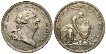 FRANCIA. Luigi XVI (1774 - 1792). Medaglia coniata a Berlino per commemorare la morte di Luigi XVI (21 gennaio 1793). Opus: Friedrich Loos. Ag (9,41 g; 30 mm)