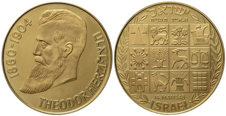 ISRAELE. Medaglia 1948, Theodor Herzl (1860-1904). Au (16,73 g; 36 mm)