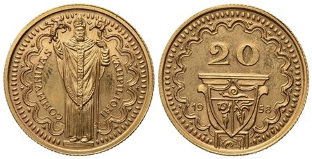 CAMPIONE D'ITALIA. Gettone da 20 franchi 1958. Au 900 (6,53 g; 20,5 mm)