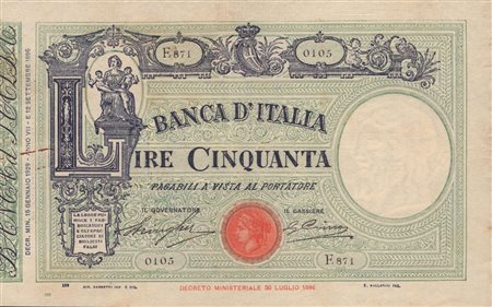 REGNO D'ITALIA. Vittorio Emanuele III (1900-1943). 50 Lire "Matrice - Fascio" 15-01-1929