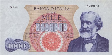 REPUBBLICA ITALIANA. 1000 Lire "Giuseppe Verdi - I tipo". 04-01-1968