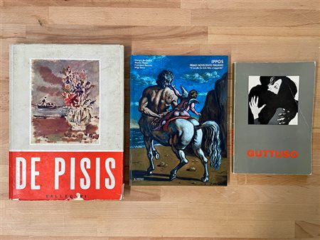 FILIPPO DE PISIS, RENATO GUTTUSO E GIORGIO DE CHIRICO - Lotto unico di 3 cataloghi