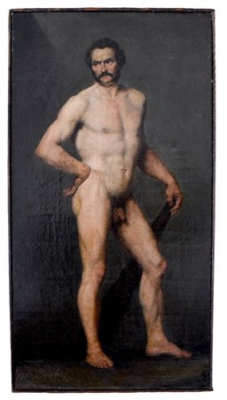 Placido Fabris (Pieve d¿Alpago / Belluno 1802 - Venezia 1852), attribuito a, Nudo virile con clava