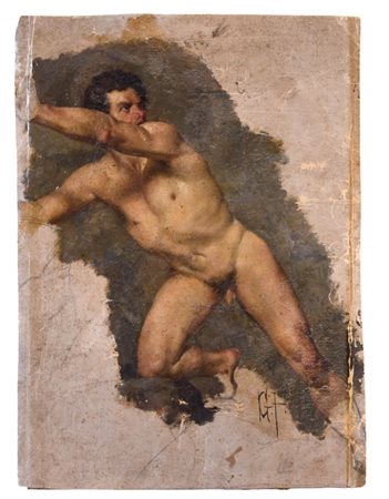 Giacomo Favretto (Venezia 1849 - 1887), attribuito a, Figura maschile nuda