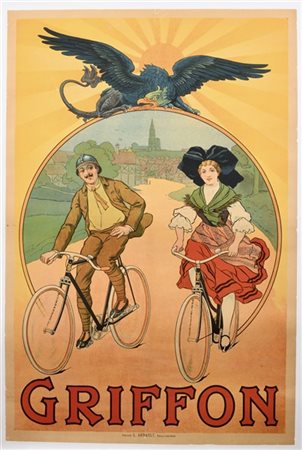 Cicli "Griffon". Poster anonimo. Circa 1900. Pubblicità L. Arnault di Neuilly s