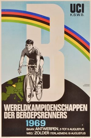 Campionati del Mondo 1969. Poster originale degli eventi ciclistici su strada d