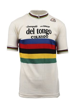 Giuseppe SARONNI. Maglia iridata della squadra Del Tongo-Colnago indossata agli