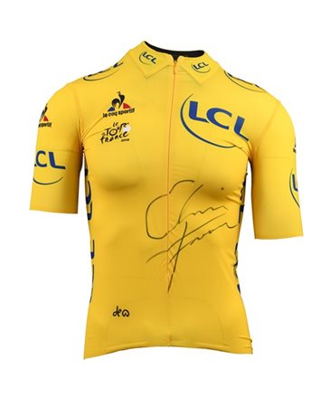 Tour de France 2016. Maglia gialla da podio con autografo originale di Christop