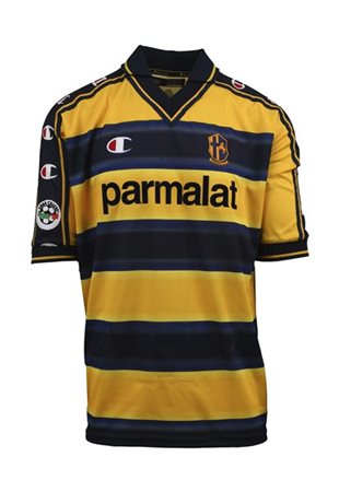 Alain BOGHOSSIAN. Maglia Nr.14 AC Parma preparata per la stagione 2000/2001 del