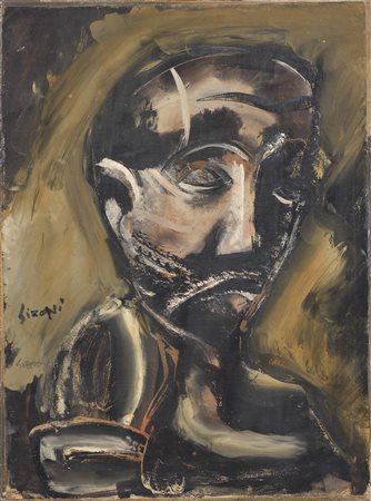 Mario Sironi Sassari 1885 - Milano 1961 Testa, (1935) Tempera su carta...