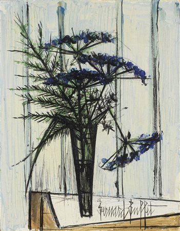 Bernard Buffet Parigi 1928 - Tourtour 1999 Vaso di fiori, 1969 Olio su...