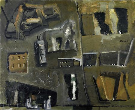 Mario Sironi Sassari 1885 - Milano 1961 Composizione, 1950 ca. Olio su tela,...