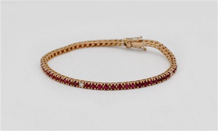 Bracciale modello tennis in oro rosa 750