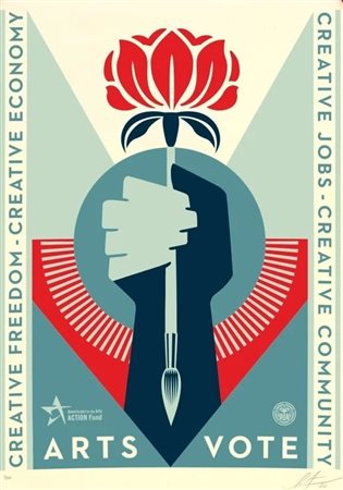 OBEY Charleston (Carolina del Sud USA) 1970 Arts Vote 2020 Screen Print in...