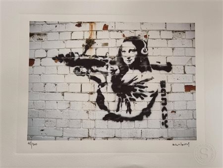 AFTER BANKSY UK (UK) 2021 Mona Lisa Louvre Litografia / Lithograph...