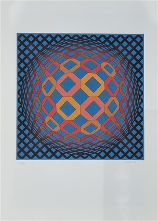 VASARELY VICTOR Pécs (Ungheria) 1906 Senza Titolo Serigrafia Tipografica...