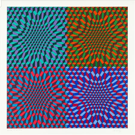 VASARELY VICTOR Pécs (Ungheria) 1906 Senza Titolo 1982 Serigrafia /...