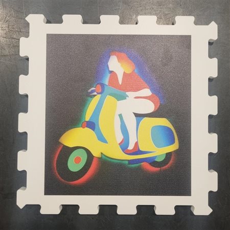 LODOLA MARCO Pavia (PV) 1955 Pin Up in Vespa Stampa UV su FX High Quality...