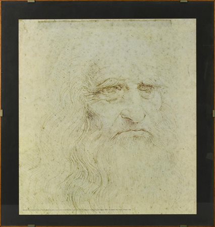 AUTORITRATTO DI LEONARDO DA VINCI stampa su carta, 55x55