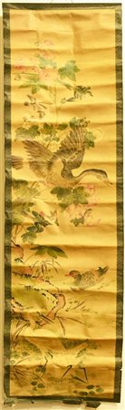 ARTE ORIENTALE pannello decorativo a soggetto animalier 155x42 cm Cina, primo...