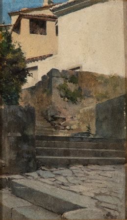 ADOLF HIREMY-HIRSCHL (Temesvàr 1860-Roma 1933), Scorcio di paese