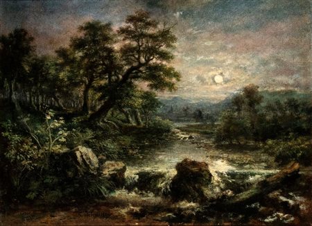 GIUSEPPE CASTIGLIONE (Napoli 1829-1908), Paesaggio notturno