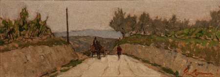 GIOVANNI LOMI (Livorno 1889-1969), Strada di campagna a San Casciano