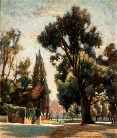 ROMEO COSTETTI (Reggio Emilia 1874-1957), Parco di Villa Borghese a Roma, 1930