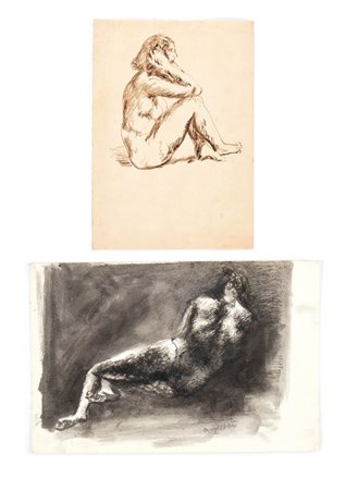 ALBERTO ZIVERI (Roma 1908-1990), Lotto di due disegni di nudo